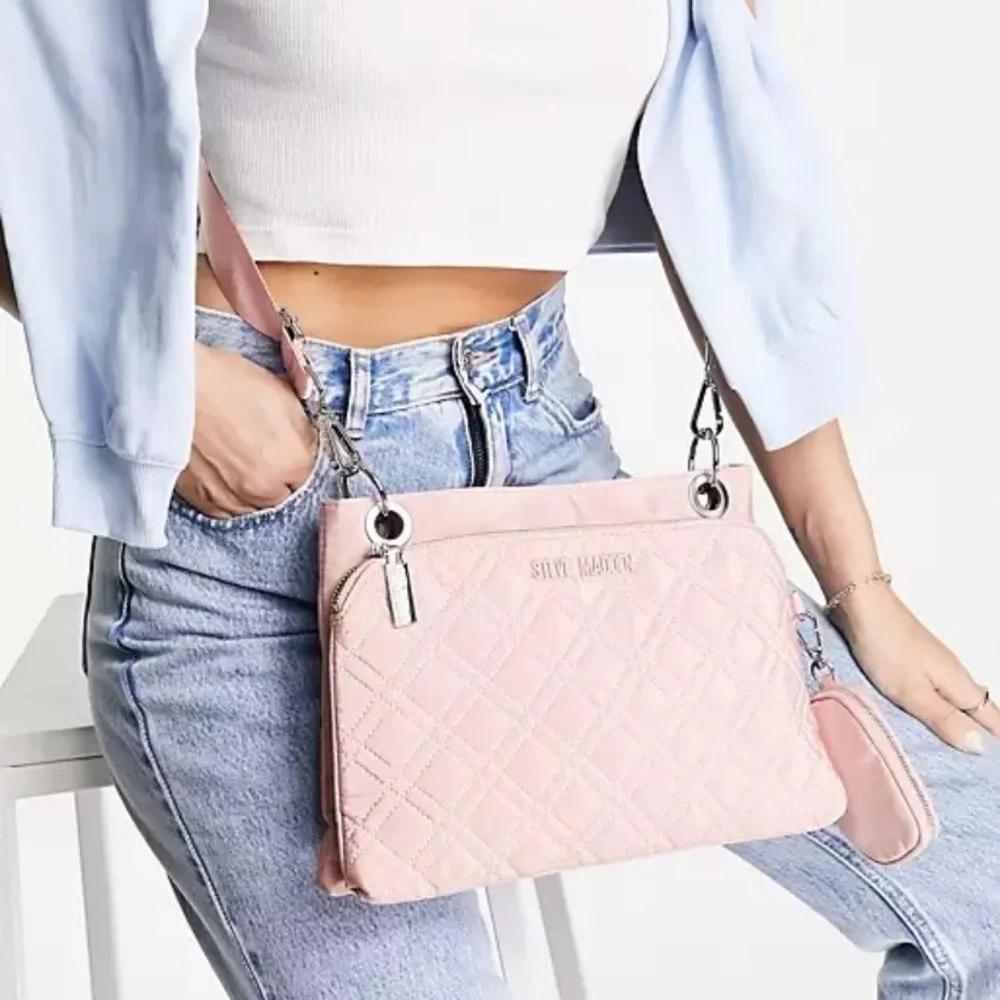 Steve Madden Java Quilted Cross Body Bag in Blush Crossbody